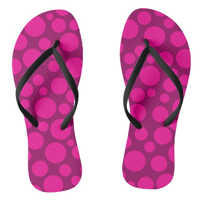 Pink-Polka-Punkt Flip Flops (Fußbett)