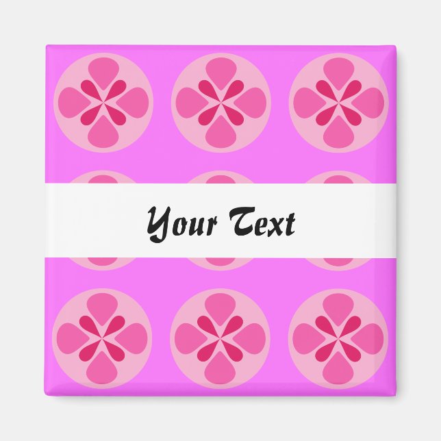 Pink polka Punkt geometrisch nahtloses Muster Magnet (Vorne)