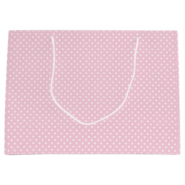 Pink-Polka-Punkt Große Geschenktüte (Vorderseite)