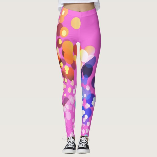 Pink-Polka-Punkte Leggings (Vorderseite)
