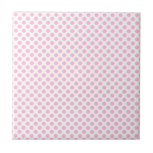 Pink Polka Punkte mit anpassbarem Hintergrund Fliese