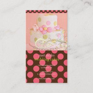 Pink Polka-Punkte und Schokolade-Bäckerei/Pâtisser Visitenkarte