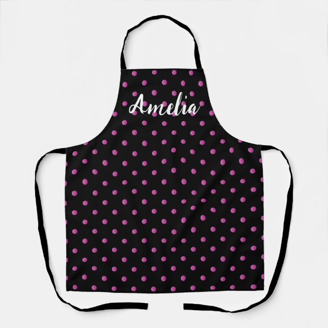 Pink-Polka-Punktmuster Schürze (Vorderseite)