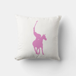 Pink Polo Player Pillow Kissen