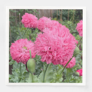 Pink Pom Pom Poppies Serviette