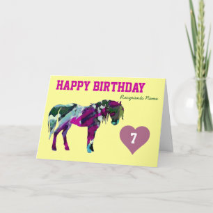 Pink Pony Birthday Card - Alter 7 Karte