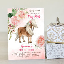 Pink pony Geburtstagsgeschenk auf cowgirl Party