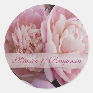Pink-Pony-Hochzeitsticker Runder Aufkleber