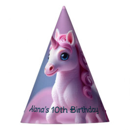 Pink Pony Unicorn Birthday Party Hat Partyhütchen