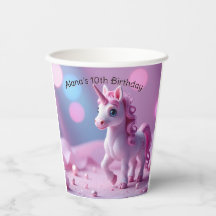 Pink Pony Unicoron Paper Cups