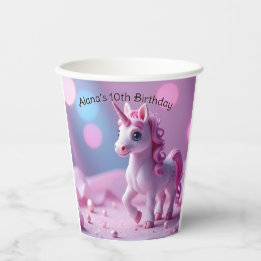 Pink Pony Unicoron Paper Cups Pappbecher