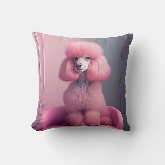PINK POODLE ART JAUNE Oreiller (Recto)
