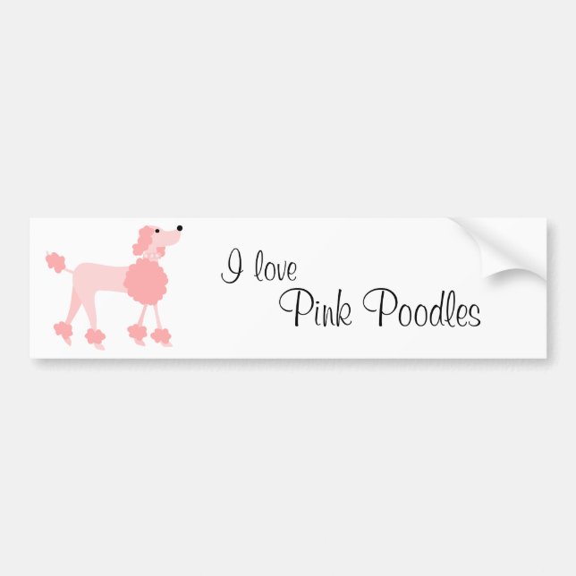 Pink Poodle Autoaufkleber (Vorne)