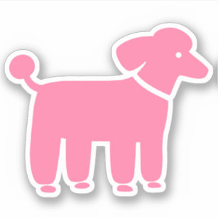 Pink Poodle Dose Design Niedlicher Vinyl Sticker