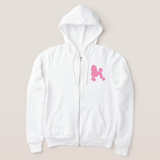 Pink Poodle Front Zip Frauen Hoodie (Ablage )