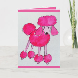 Pink Poodle Geburtstagkarte Karte