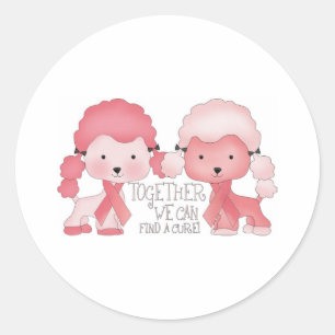 Pink Poodle Gemeinsam finden wir ein Heilmittel Runder Aufkleber
