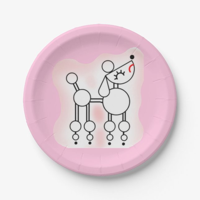 Pink Poodle Party Paper Teller (Vorderseite)
