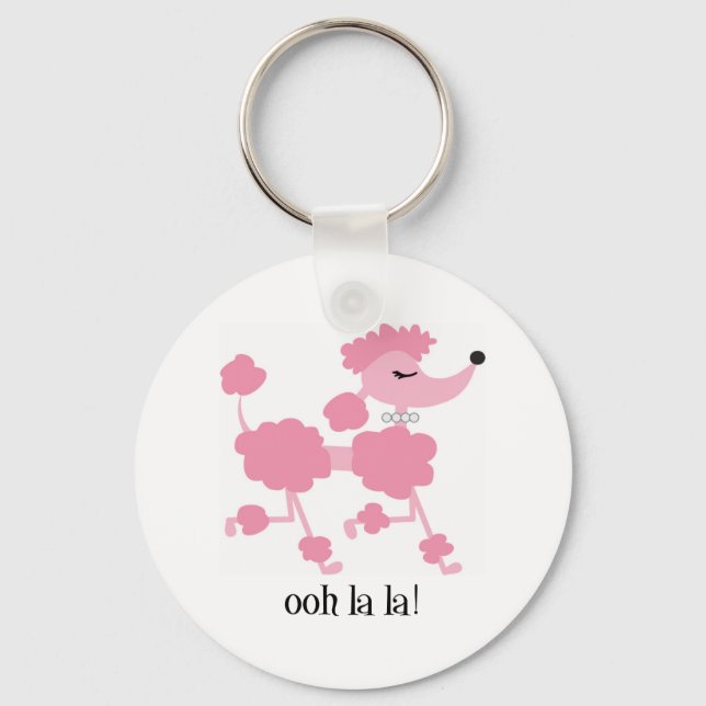 pink poodle schlüsselanhänger (Vorderseite)