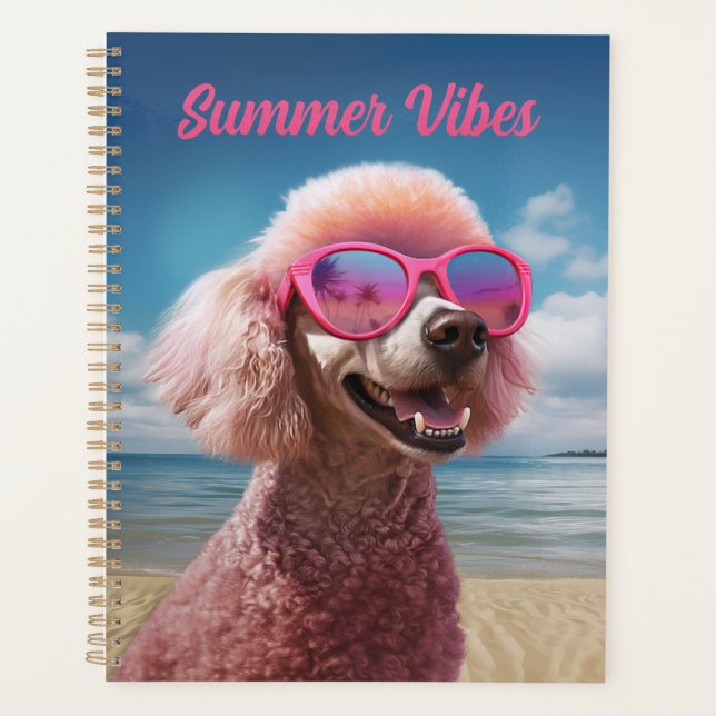 Pink Poodle Tropical Paradise Planner (Devant)