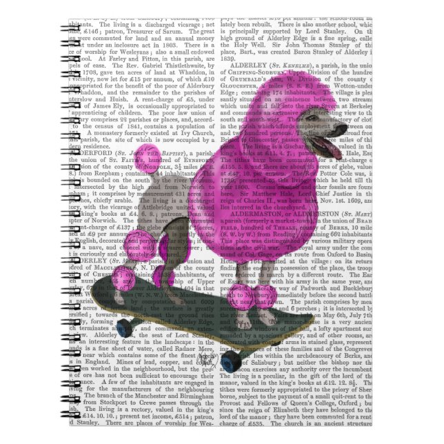 Pink Poodle und Skateboard Notizblock (Vorderseite)