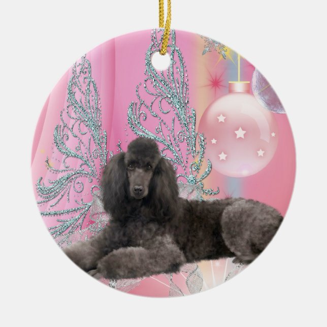Pink Poodle Weihnachtsschmuck (Vorne)