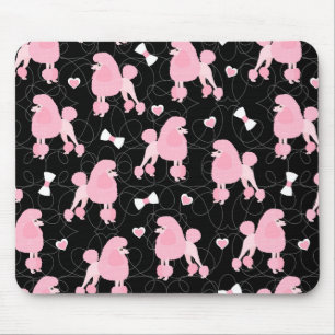 Pink Poodles and Bows Pattern Mousepad