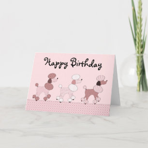 Pink Poodles auf Parade Card Karte