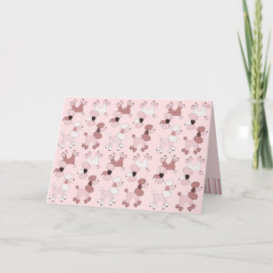 Pink Poodles auf Parade Card Karte