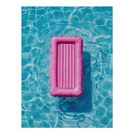 Pink Pool Float - Summer Relaxation Scene Poster
