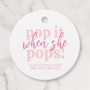 Pink Pop It Geschenk zur Babyparty Geschenkanhänger