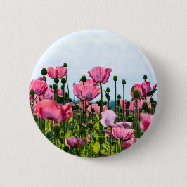 Pink Poppies Button