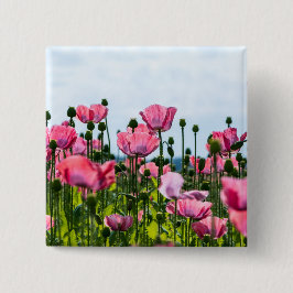 Pink Poppies Button