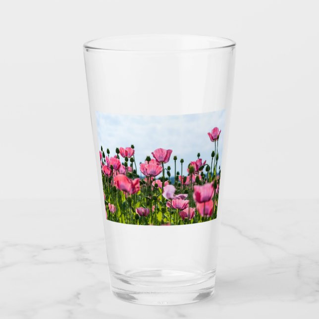 Pink Poppies Glas (Vorderseite)