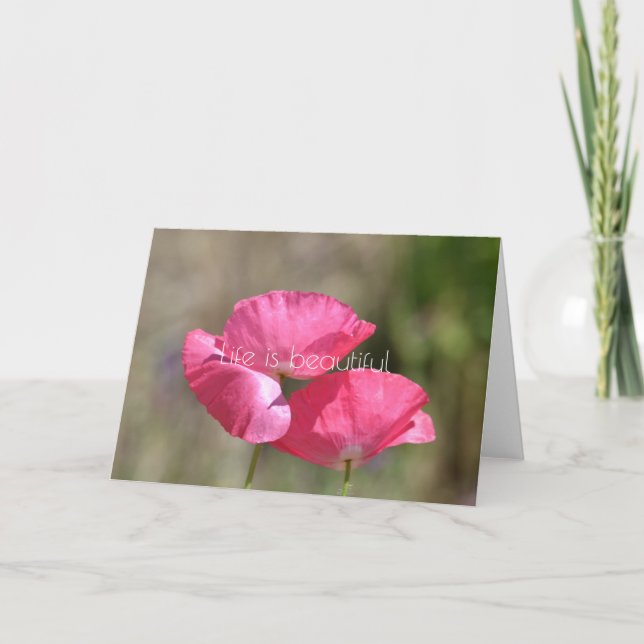 Pink Poppies Karte (Vorderseite)