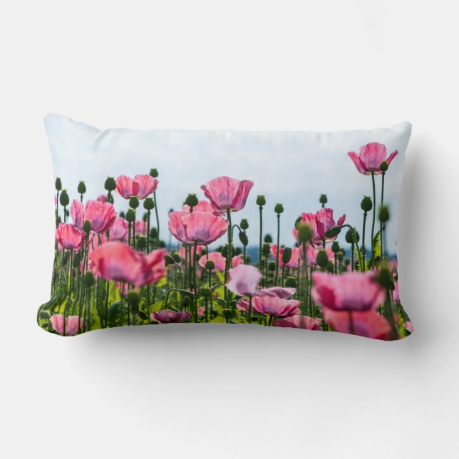 Pink Poppies Lendenkissen (Vorderseite)