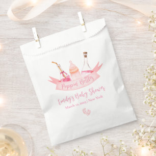 Pink Poppin Champagner Flaschen Feet Babydusche Geschenktütchen