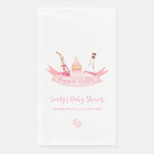 Pink Poppin Champagner Flaschen Feet Babydusche Serviette