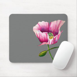 Pink Poppy Aquarell Blume hübsche Kunst Mousepad