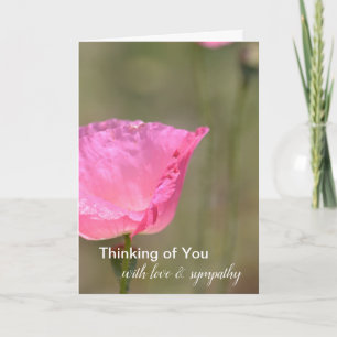 Pink Poppy Blume Denken Sie an Sie Karte