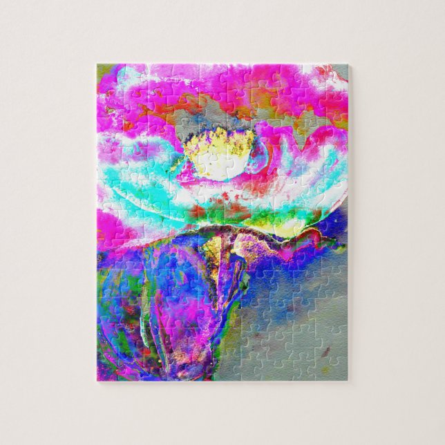 Pink Poppy, Blumenbemalung in Aquarellen (Vertikal)