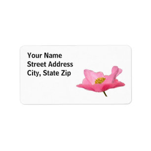 Pink Poppy Border Template Adressaufkleber