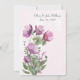 Pink Poppy Bouquet Hochzeit Einladung