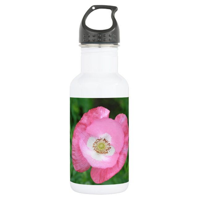 Pink Poppy Edelstahlflasche (Vorderseite)