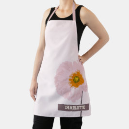Pink Poppy Floral Individuelle Name Schürze