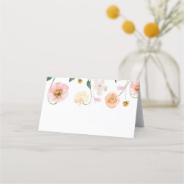 Pink Poppy Floral Wedding Platzkarte