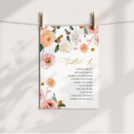 Pink Poppy Hochzeitsskizze Tischnummer 1 Sitzplan