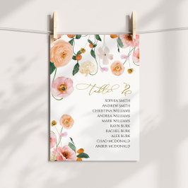 Pink Poppy Hochzeitsskizze Tischnummer 2 Sitzplake