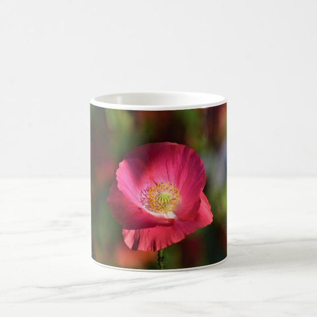 Pink Poppy in der Sonnenscheinfotografie Kaffeetasse (Mittel)