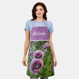 Pink Poppy Lila Blume Frauen Schürze